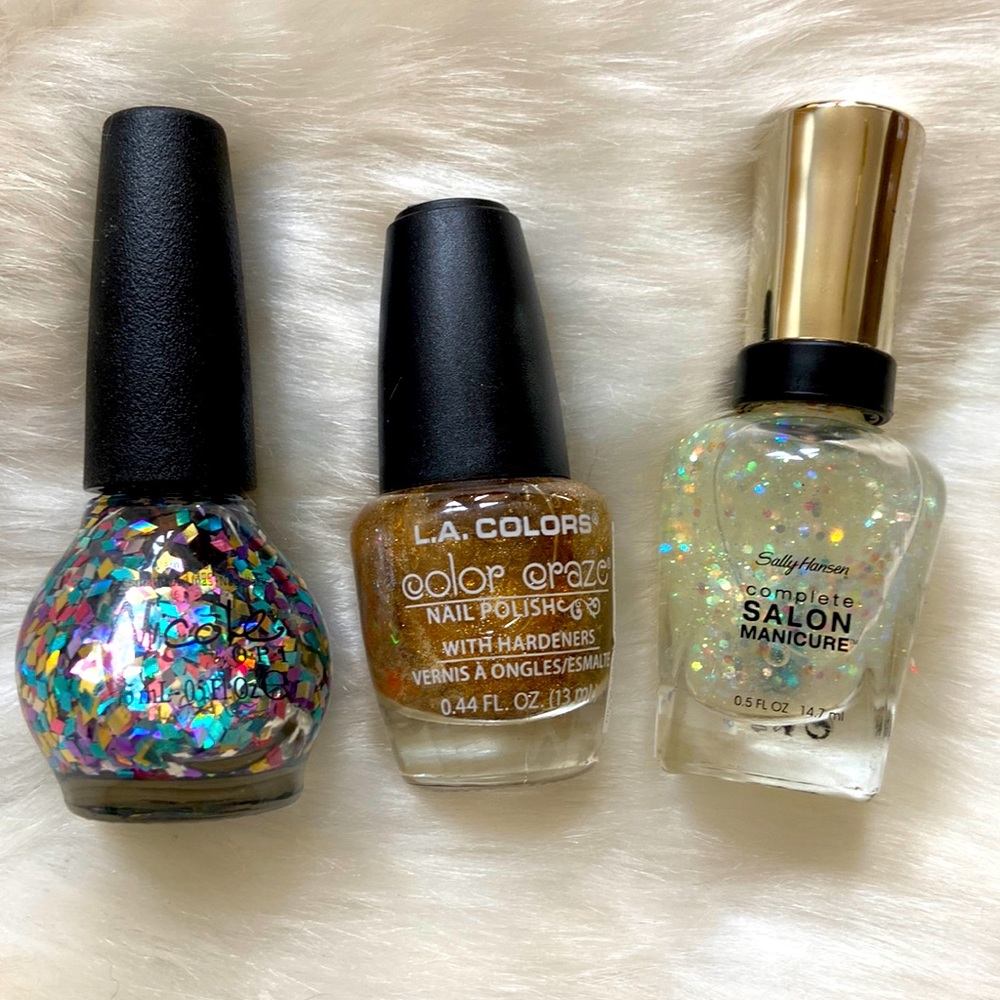 Three sparkly nail polish